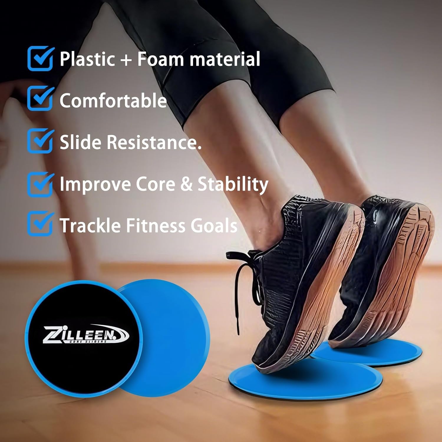 Exercise Sliders for Working Out Fitness Discs for Pilates Women Men, 2 Pack