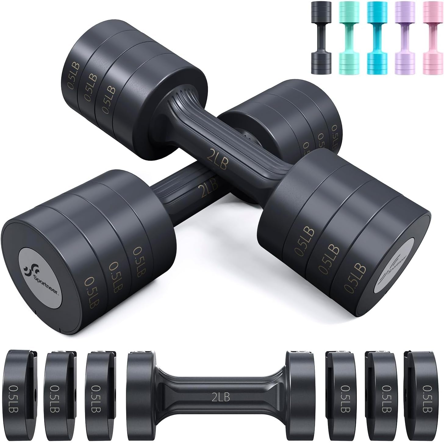 Adjustable Dumbbell Set — 4-in-1 Hand Weights for Home Strength Training