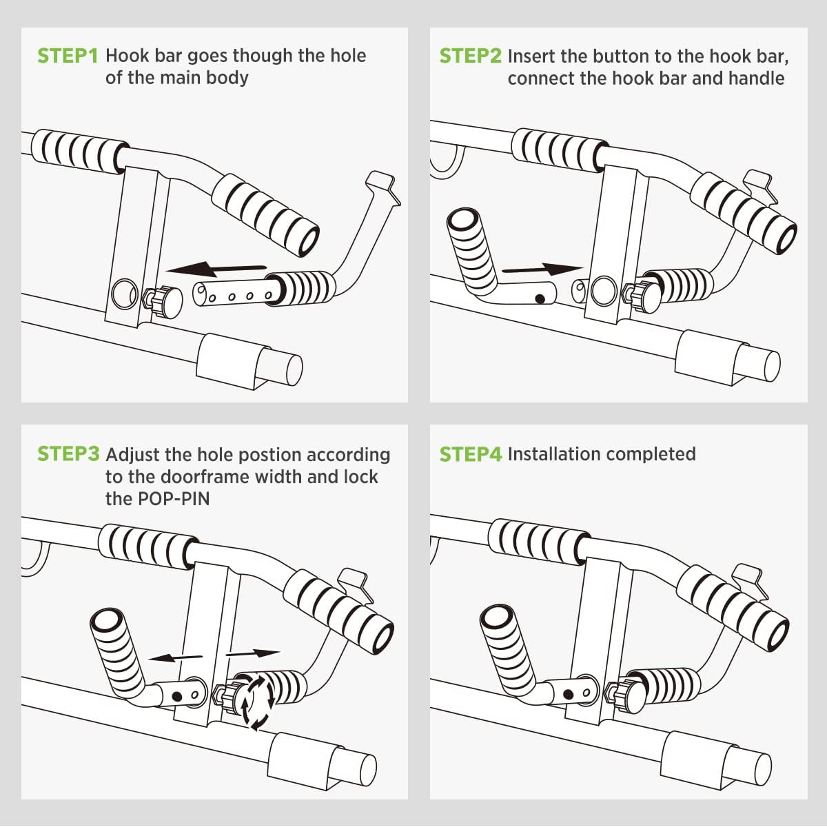 Doorway Pull-Up Bar — Multi-Grip Bodyweight Trainer for Upper Body Strength