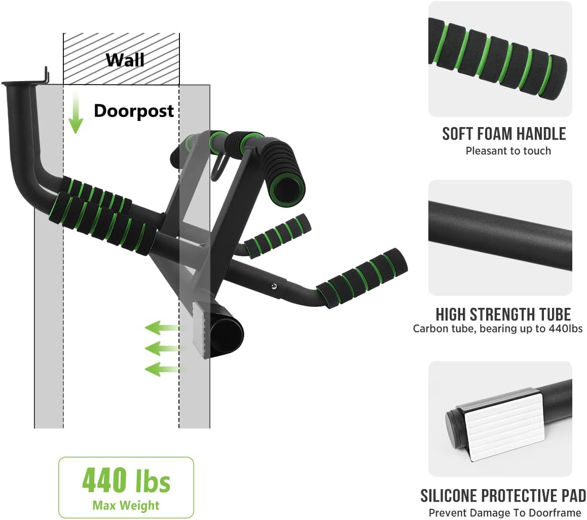 Doorway Pull-Up Bar — Multi-Grip Bodyweight Trainer for Upper Body Strength