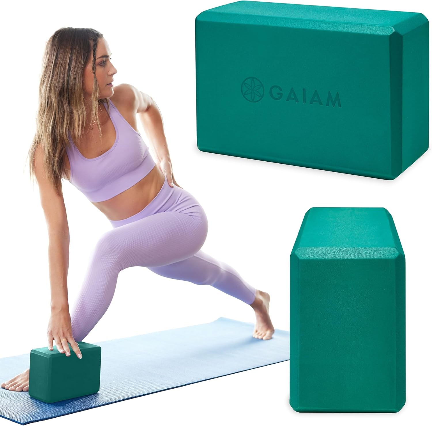 Yoga Block - Supportive Latex-Free Eva Foam - Soft Non-Slip Surface with Beveled Edges for Yoga, Pilates, Meditation