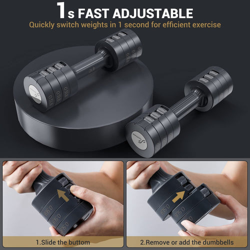 Adjustable Dumbbell Set — 4-in-1 Hand Weights for Home Strength Training