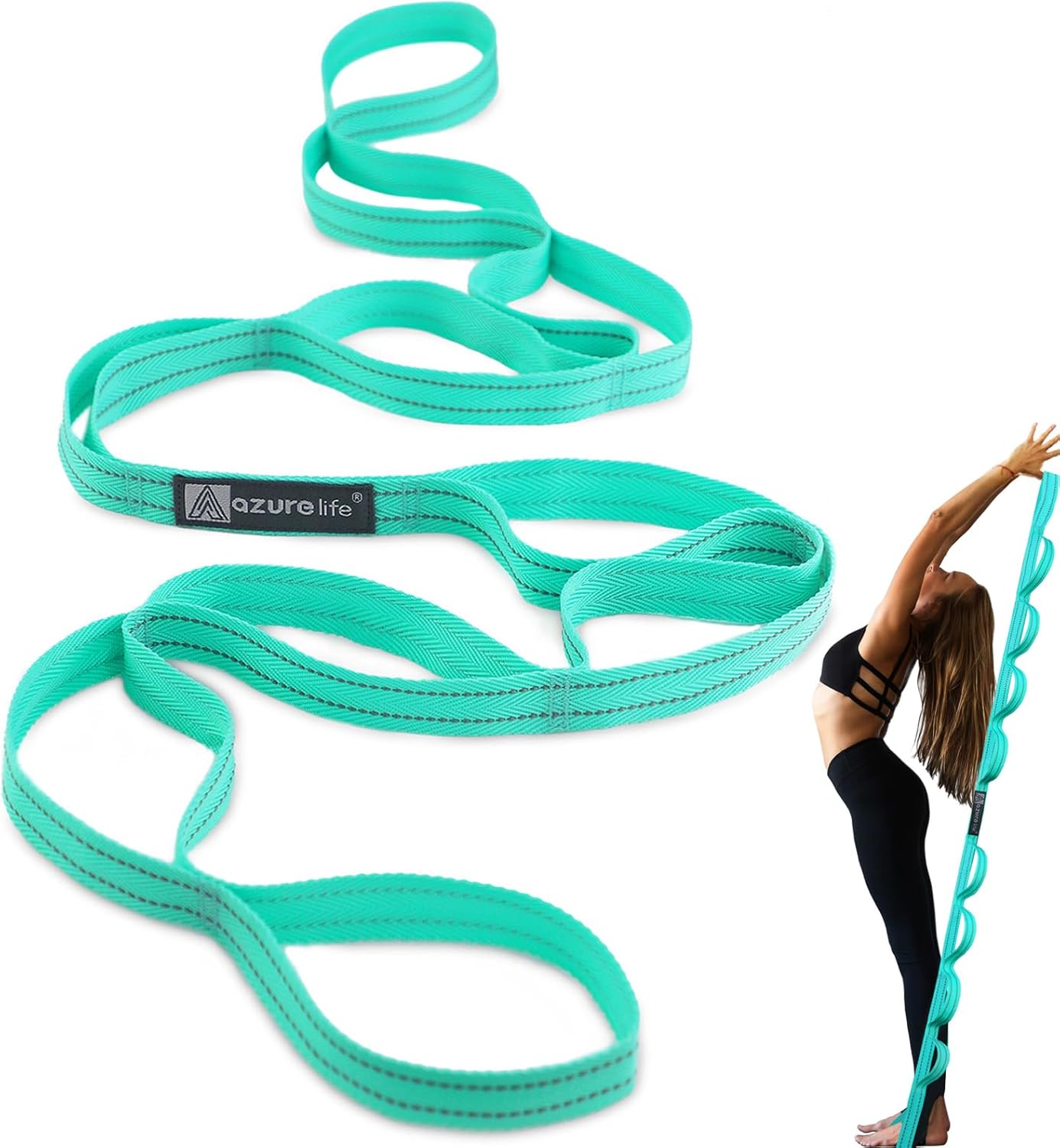 Premium Durable Stretch Straps with Loops, Stretching Strap for Physical Therapy, Multi-Loop Yoga Strap Fitness Exercise Strap for Yoga, Pilates, Dance, Flexibility&Exercise