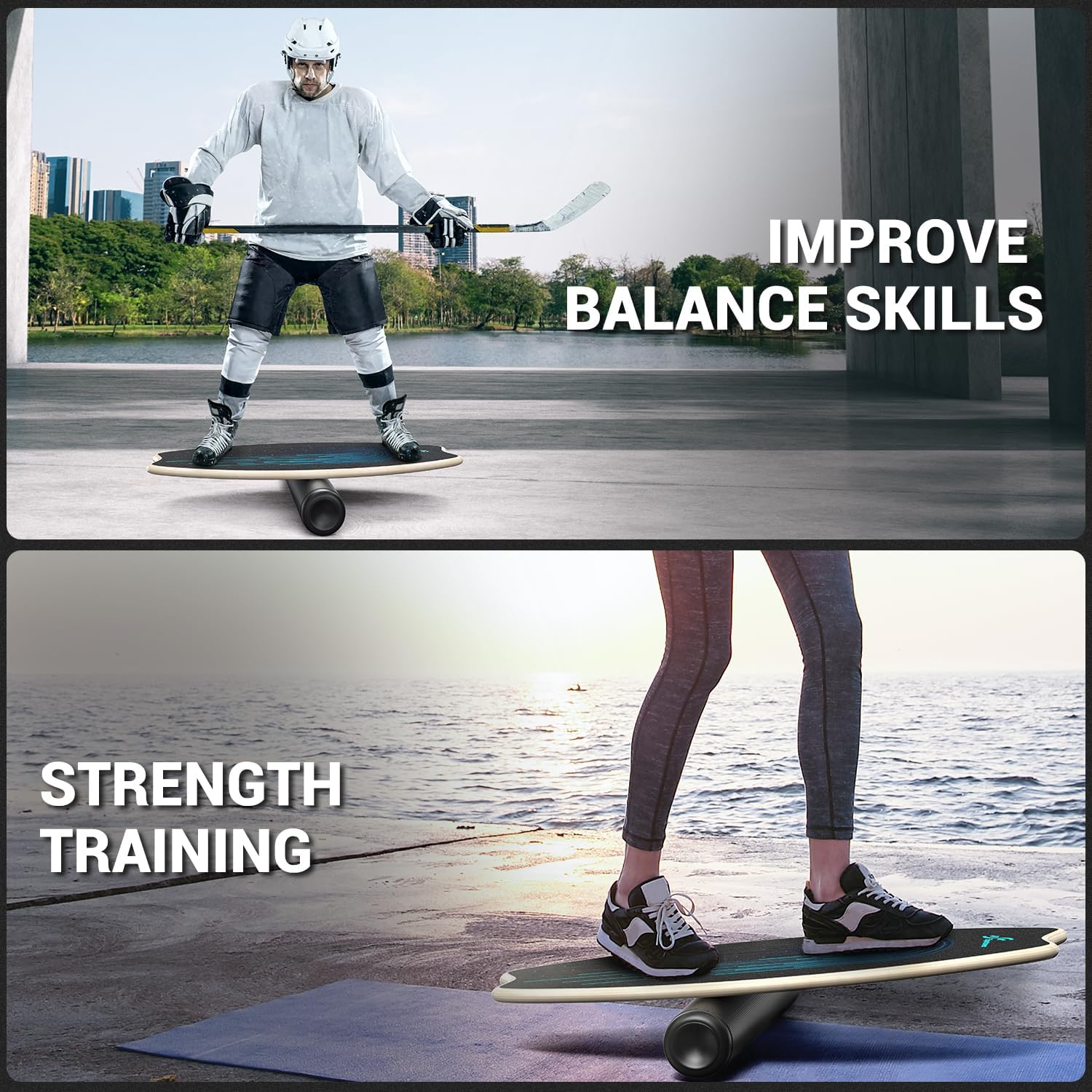Balance Board Trainer — Adjustable Stability Board for Balance & Core Training