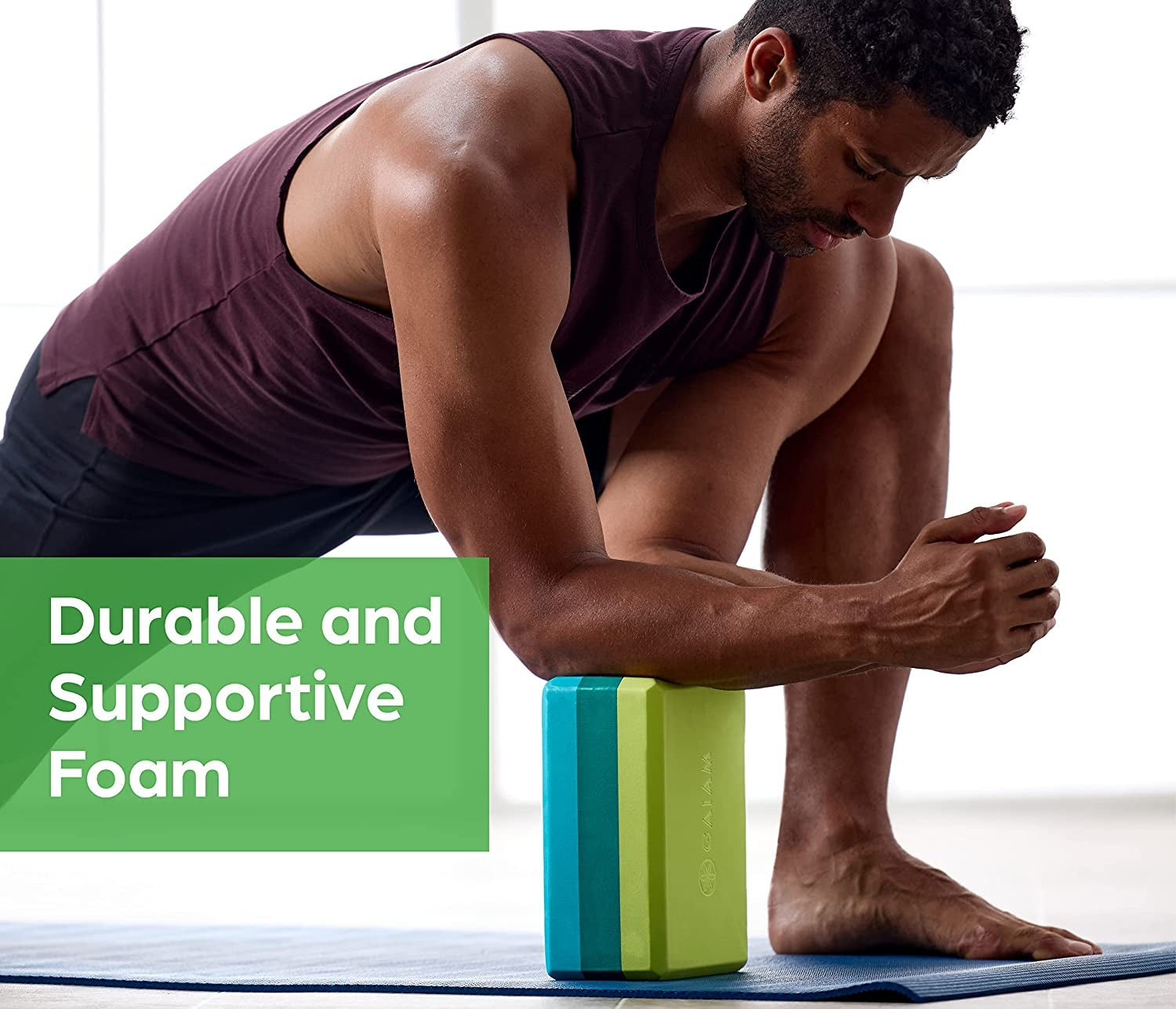 Yoga Block - Supportive Latex-Free Eva Foam - Soft Non-Slip Surface with Beveled Edges for Yoga, Pilates, Meditation