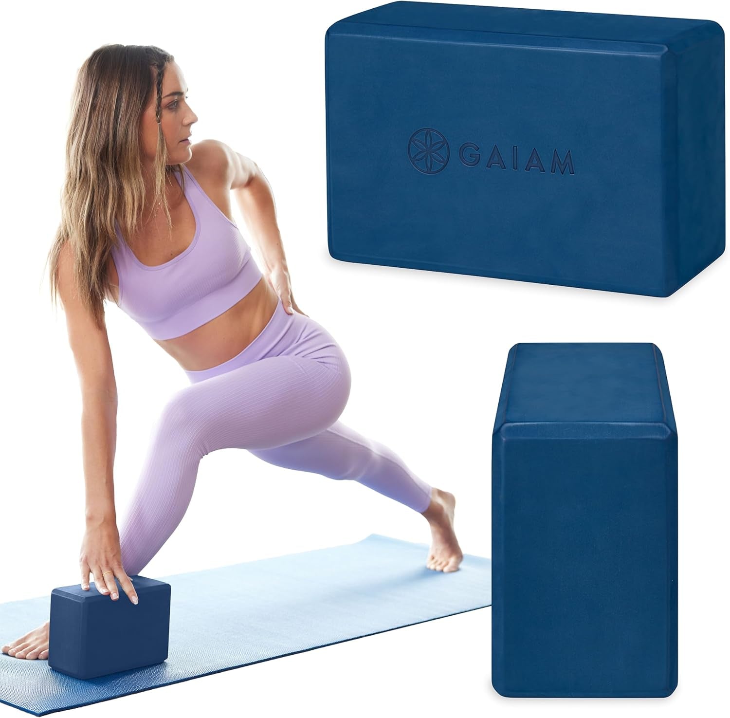 Yoga Block - Supportive Latex-Free Eva Foam - Soft Non-Slip Surface with Beveled Edges for Yoga, Pilates, Meditation