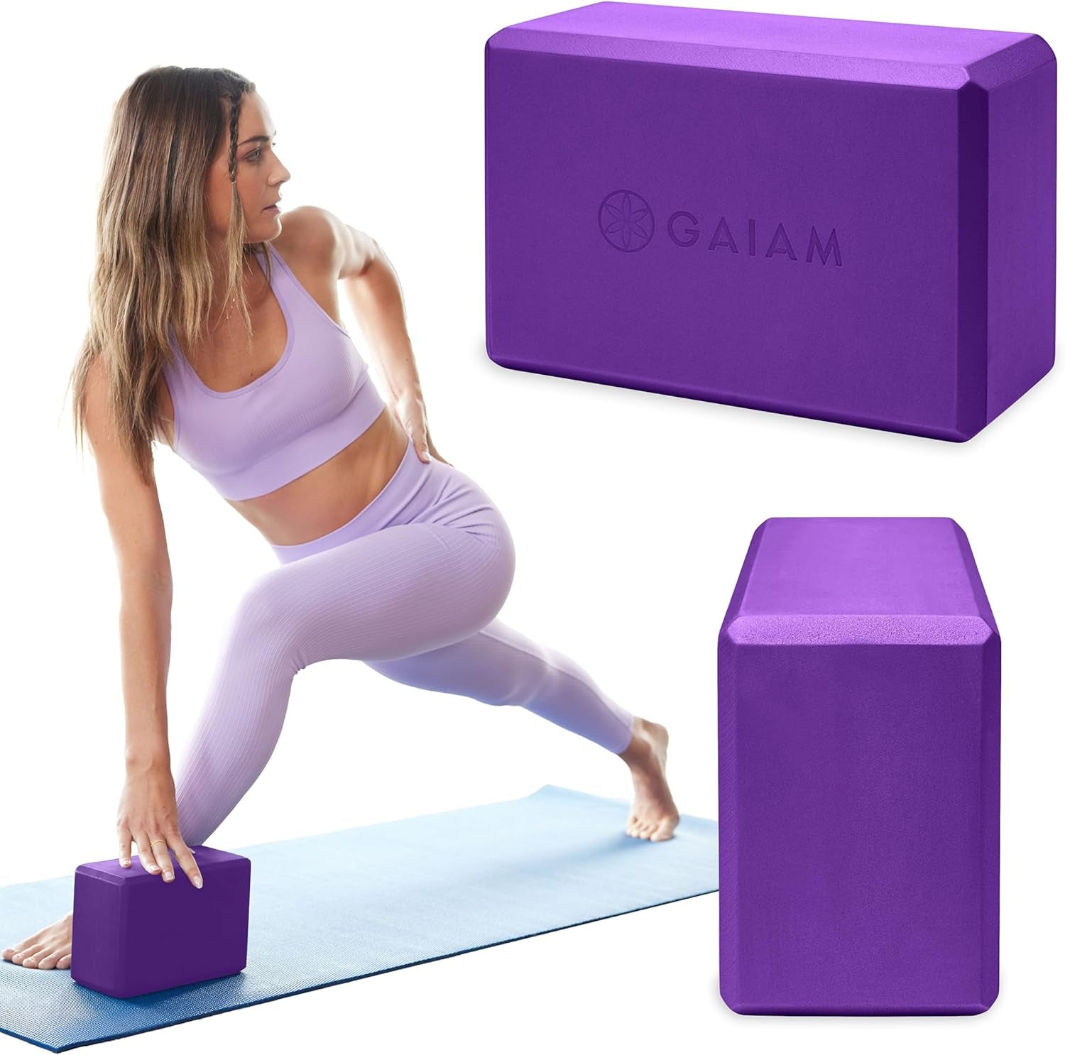 Yoga Block - Supportive Latex-Free Eva Foam - Soft Non-Slip Surface with Beveled Edges for Yoga, Pilates, Meditation