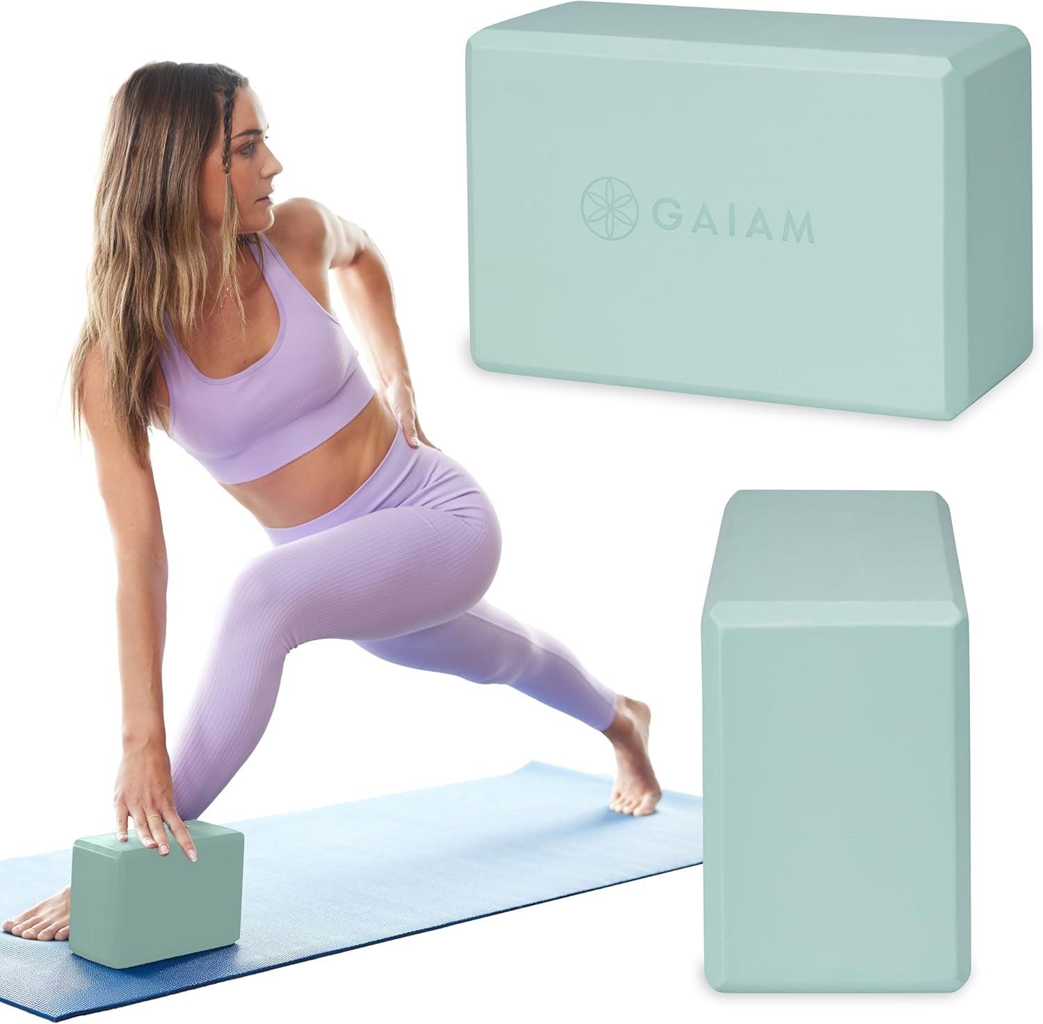Yoga Block - Supportive Latex-Free Eva Foam - Soft Non-Slip Surface with Beveled Edges for Yoga, Pilates, Meditation