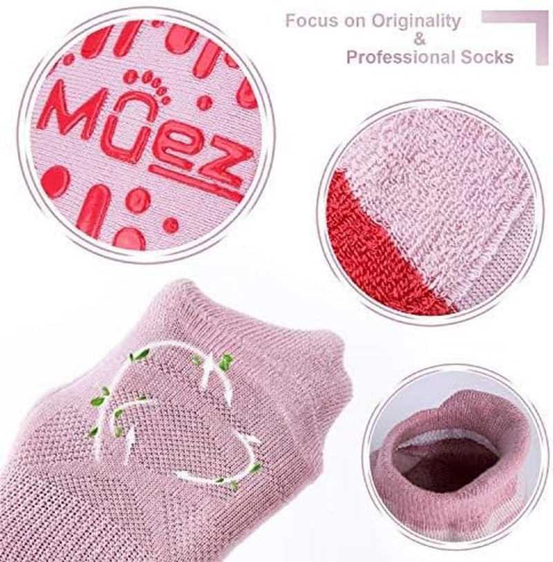 Non-Slip Yoga & Pilates Grip Socks for Women – Anti-Skid Barre Studio Socks (Size 5–10)