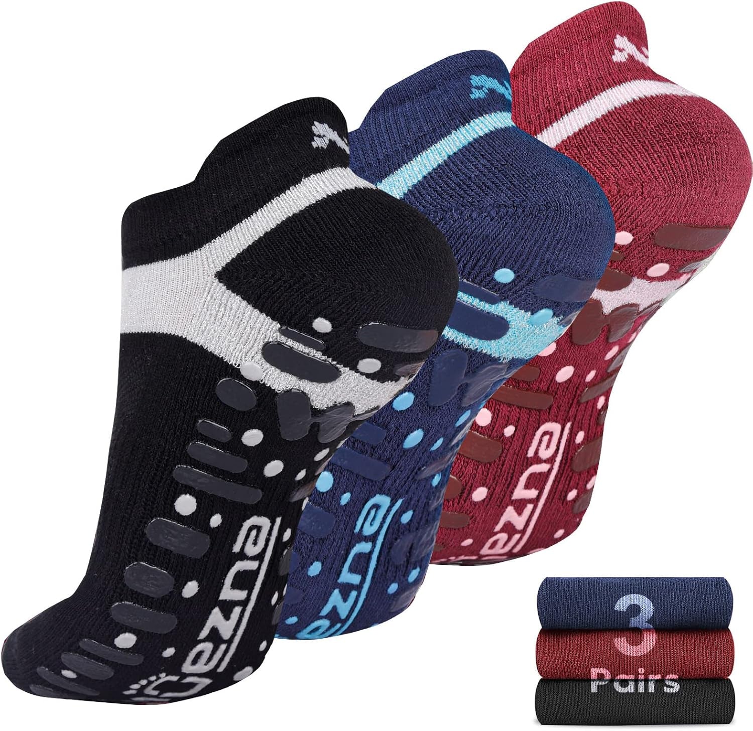 Non-Slip Yoga & Pilates Grip Socks for Women – Anti-Skid Barre Studio Socks (Size 5–10)