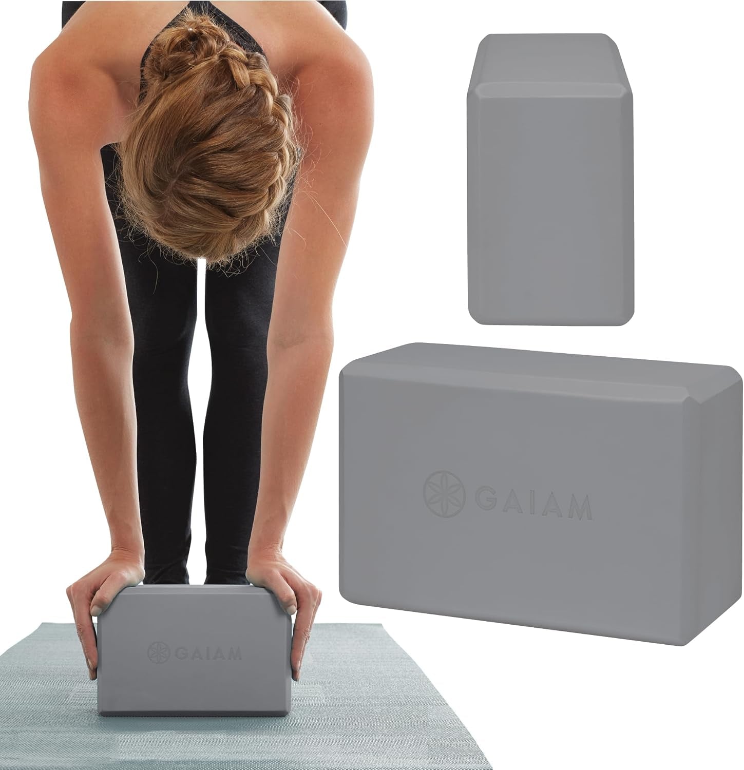 Yoga Block - Supportive Latex-Free Eva Foam - Soft Non-Slip Surface with Beveled Edges for Yoga, Pilates, Meditation