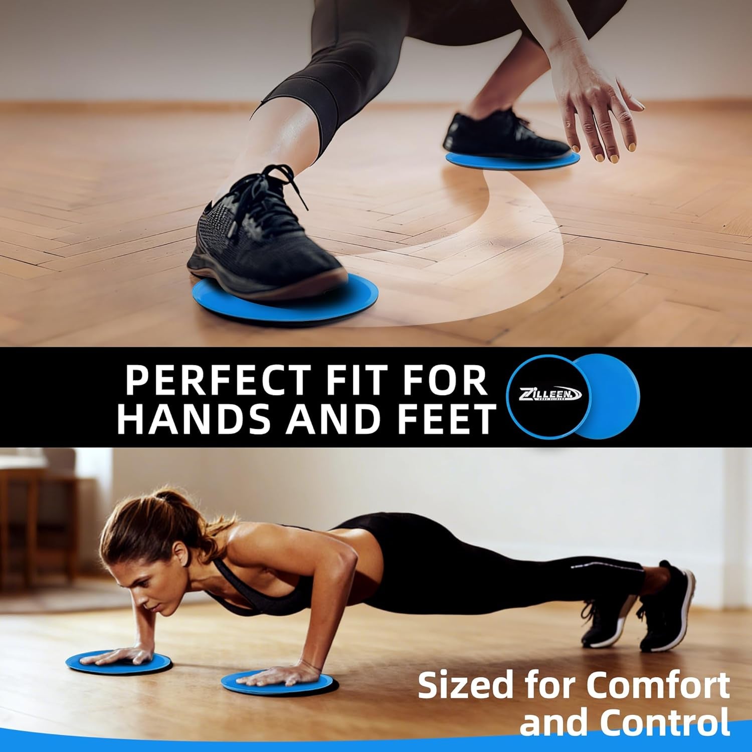 Exercise Sliders for Working Out Fitness Discs for Pilates Women Men, 2 Pack