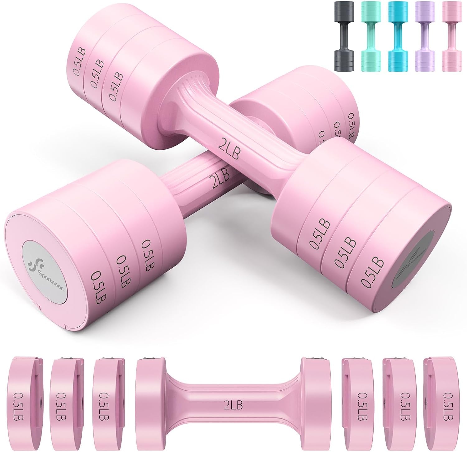 Adjustable Dumbbell Set — 4-in-1 Hand Weights for Home Strength Training